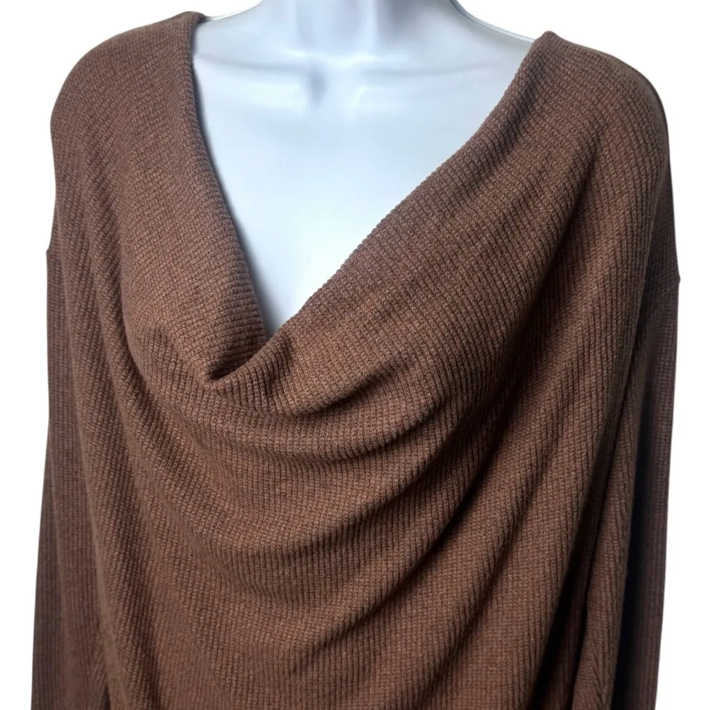 Anthropologie Draped Cowl Neck Long Sleeve Blouse Brown Capsule Cabincore S - Image 3