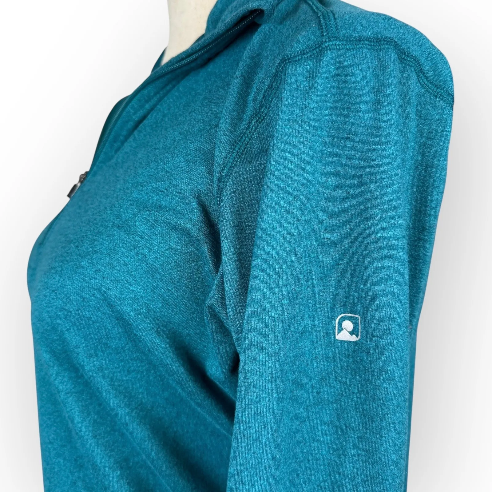 EMS Women's TechWick Teal Half-Zip Pullover Long Sleeve Shirt Hiking Skiing - Image 5