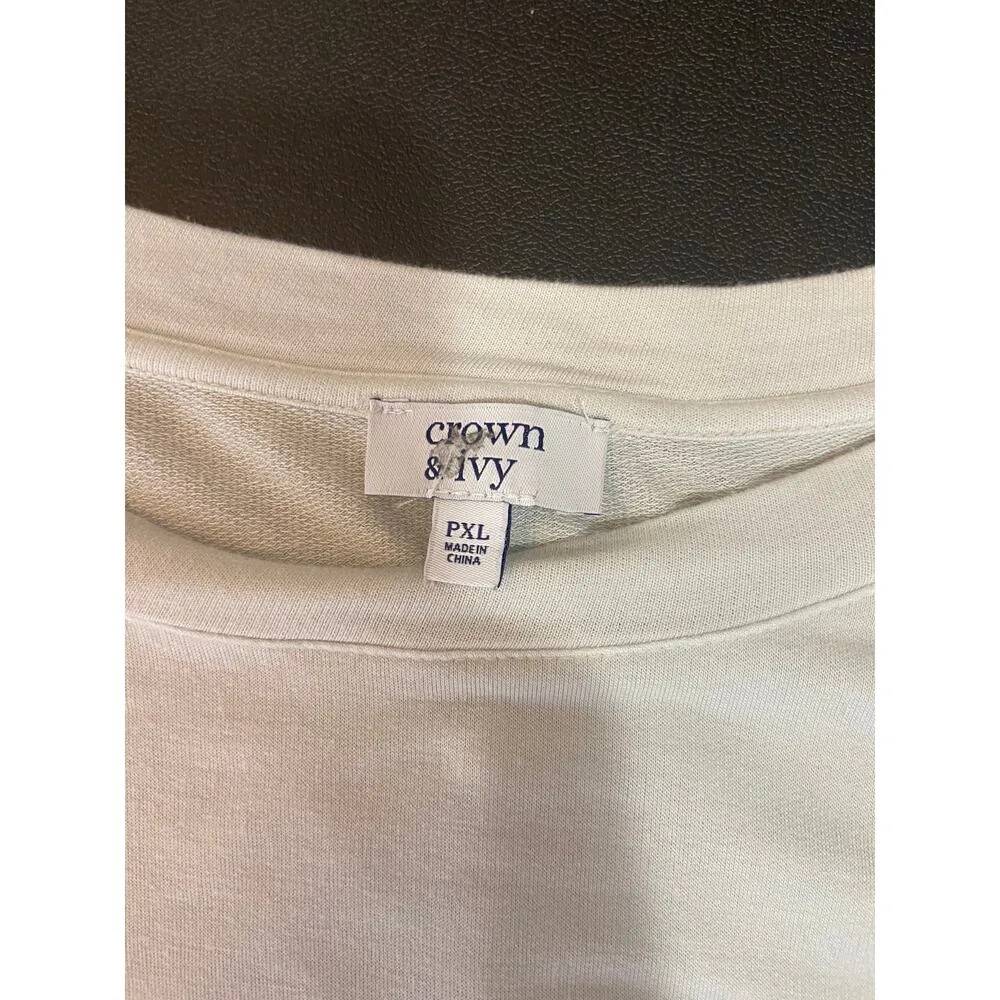 Crown & Ivy Long Sleeve Tie Dye Shirt Women Petites PXL Drop Shoulder Boat Neck - Image 5