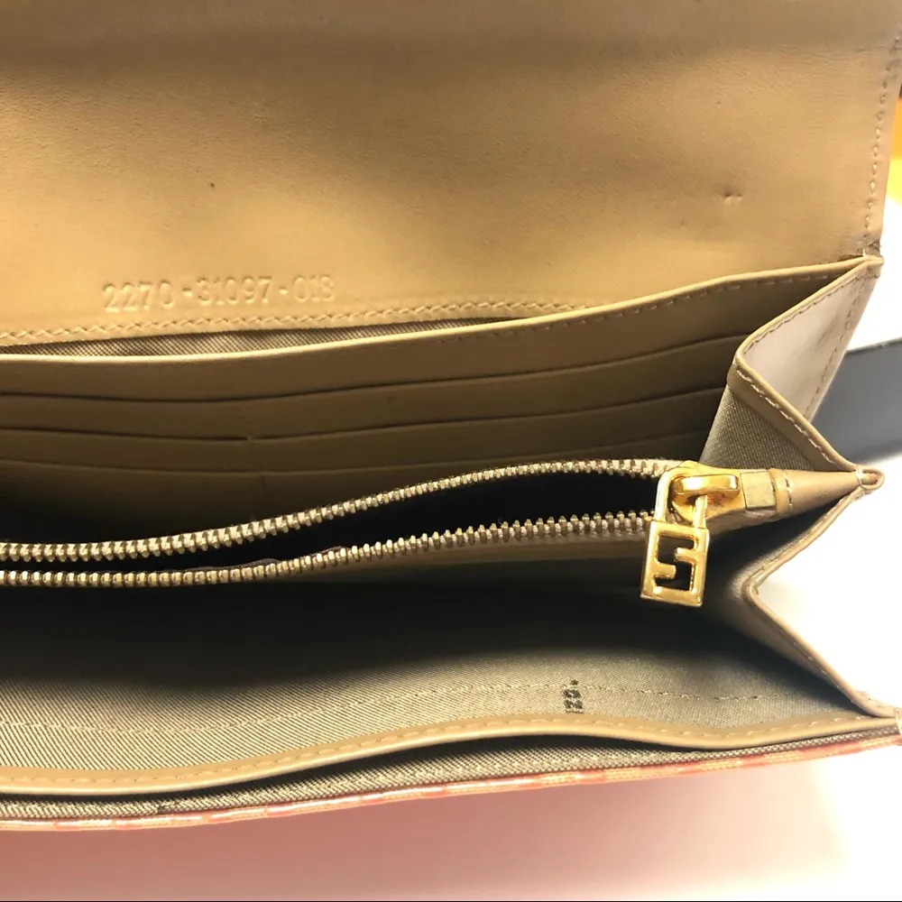 Fendi Zucca Coral Tri Fold Long Wallet Vintage in Box - Image 8