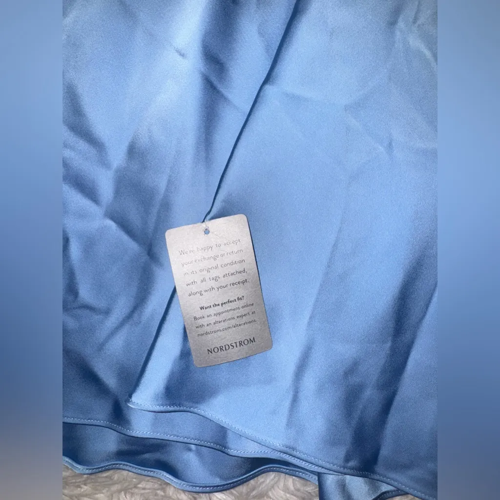 New KATIE MAY Flora Bustier top sleeveless satin Blue Cocktail midi Dress XS - Image 5