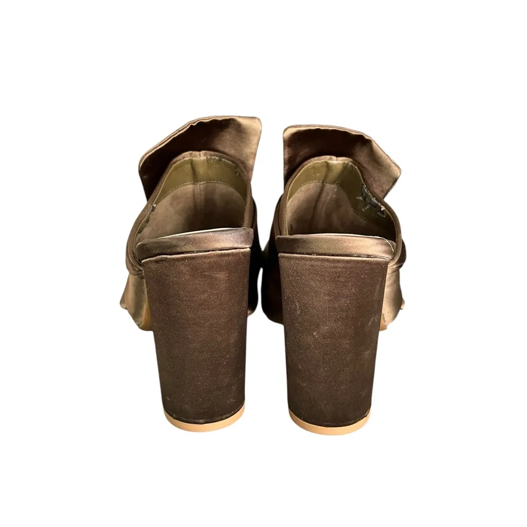 Gianni Bini Rhodes Satin Bow Detail Block Heel Platform Slide Sandals - Image 6