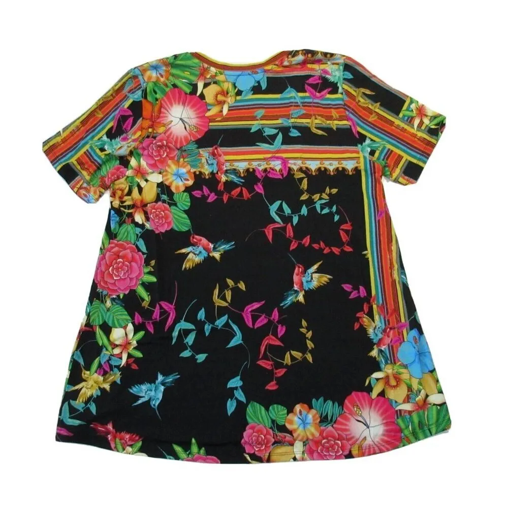 NWT Johnny Was Andra Favorite S/S V-Neck Swing Tee Jersey T-Shirt Top S $98 - Image 5