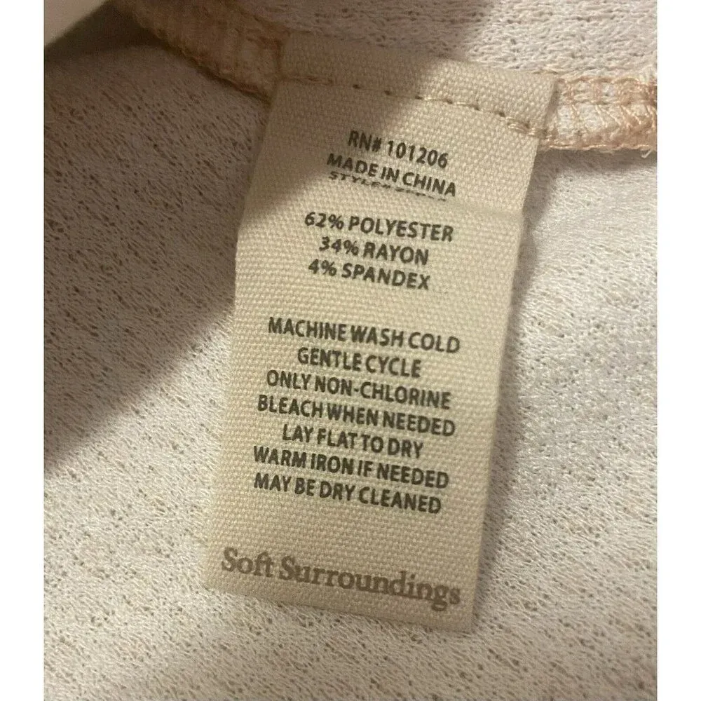 Soft Surroundings  Gale Tunic Womens Size S‎ Peach Button Front NWT - Image 8