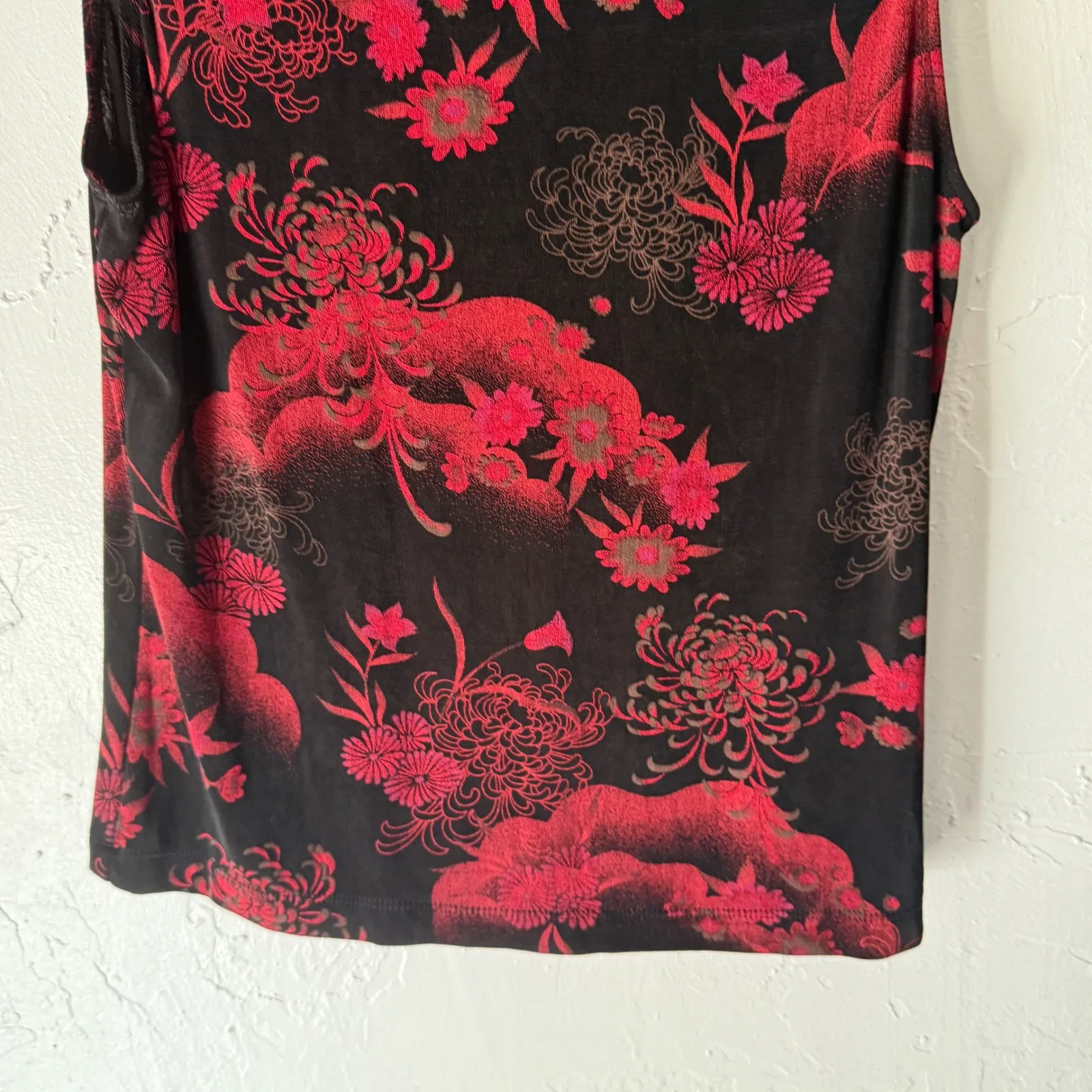 Christina Hope‎ Petite M Y2k Black Floral Tank Top Japanese Grunge Whimsigoth Size 00 - Image 3