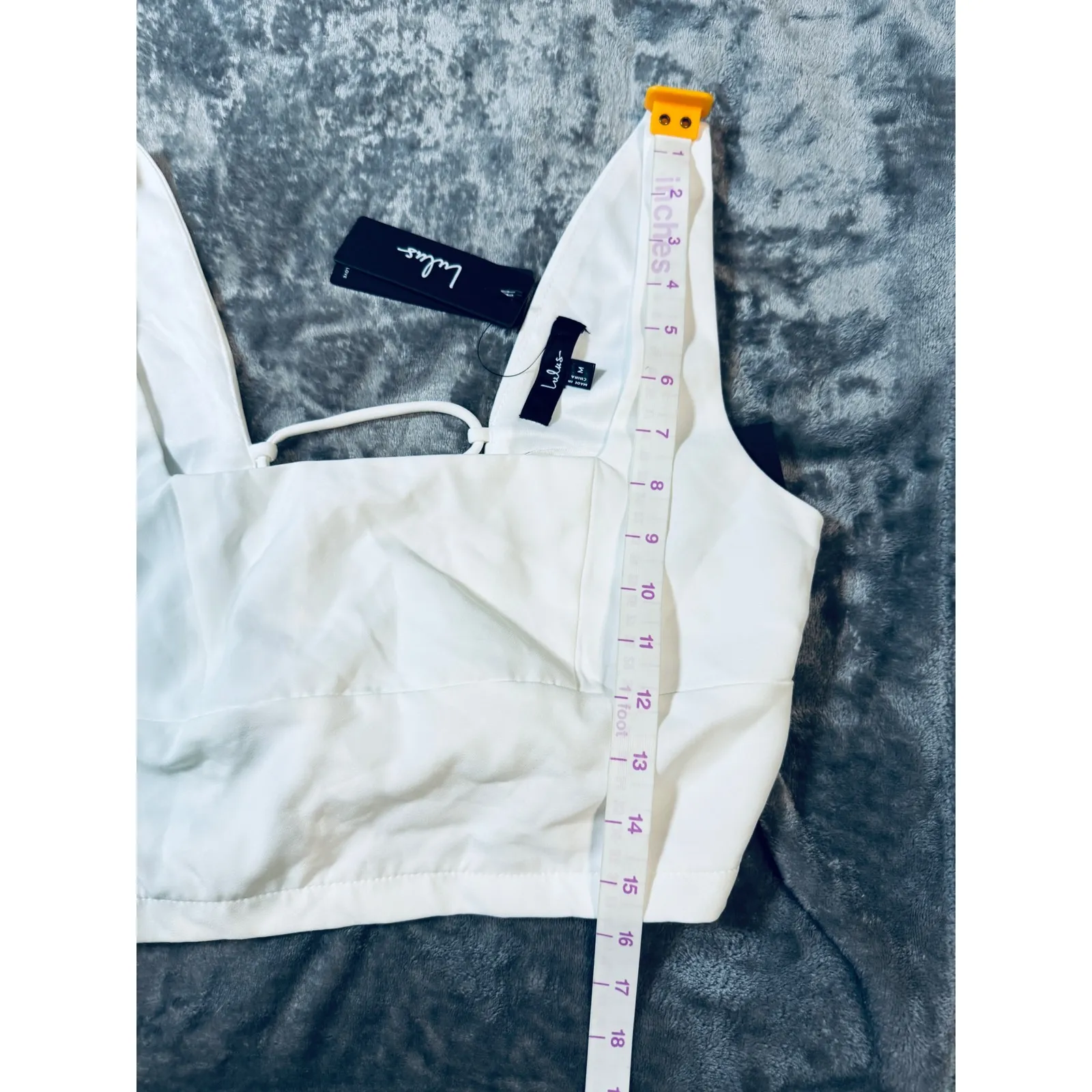 NWT Lulus Size‎ Medium White Open Back White Sleeveless Crop Top Square Neck - Image 4