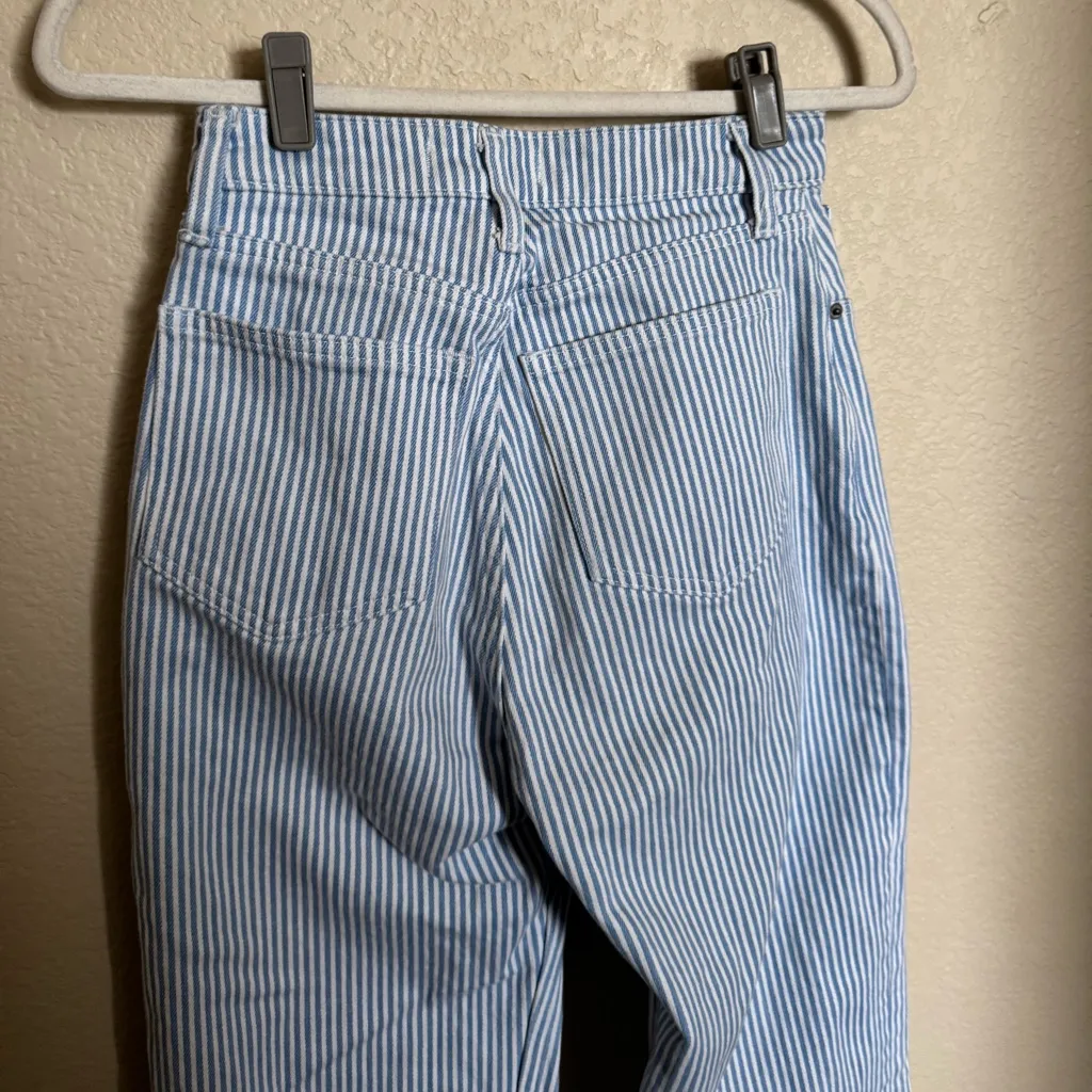 Abercrombie & Fitch Curve Love high rise 90s relaxed‎ jeans size 25 striped blue - Image 6