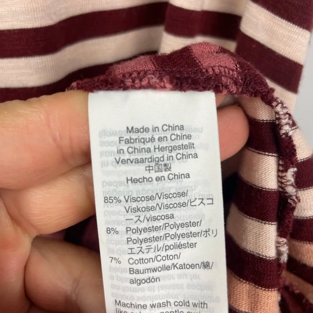 MADEWELL Pink Burgundy Striped Sleeveless Flowy Tank‎ Dress - Image 6