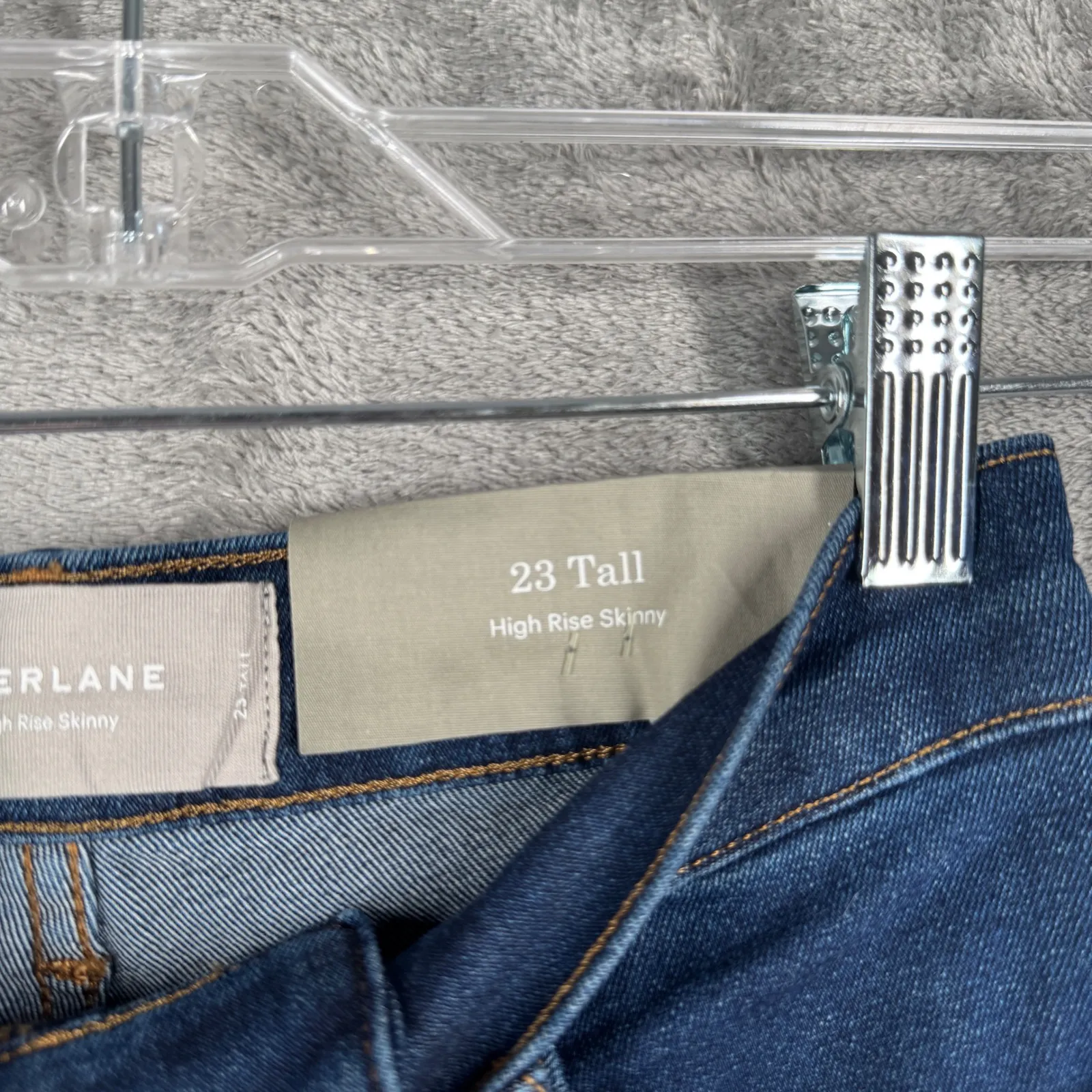 Everlane Jeans Stretch High Rise Skinny‎ Womens Size 0 23 Tall Dark Wash Casual - Image 6