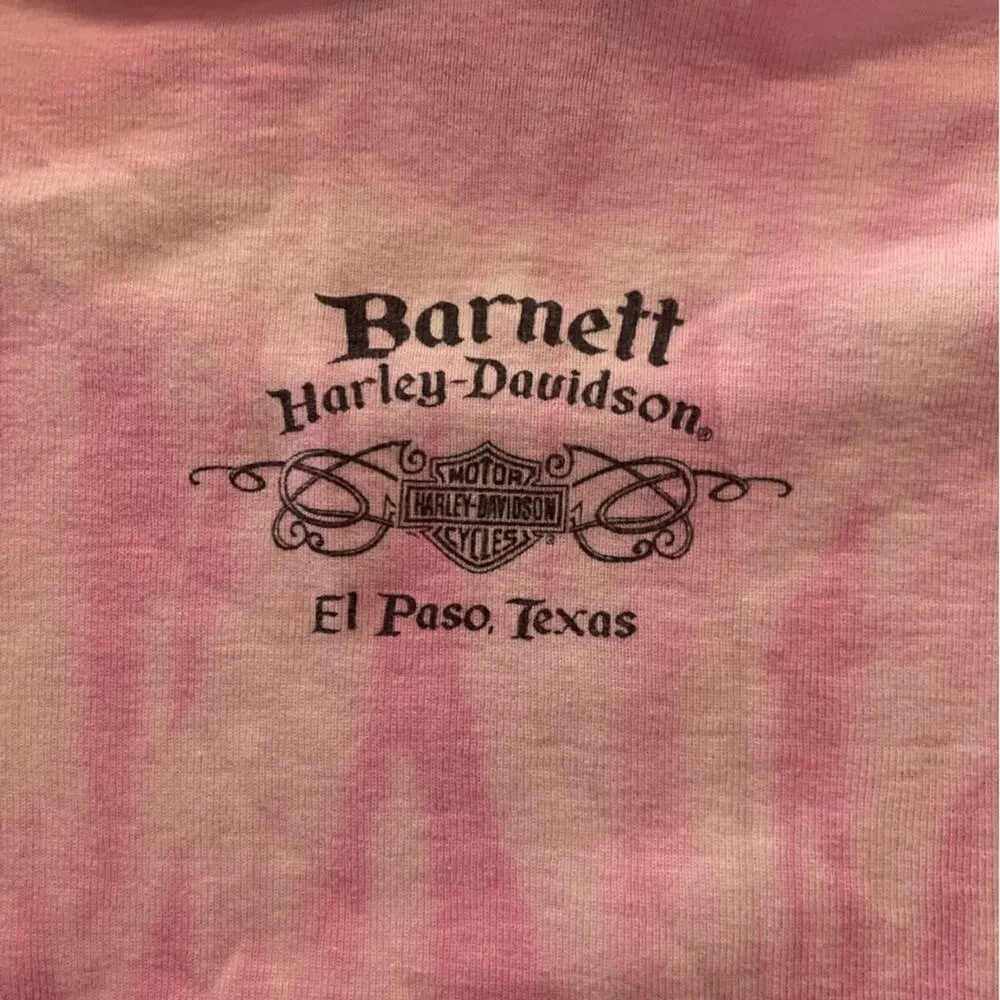 Harley Davidson womens large pink tye dye long sleeve shirt 2005 biker - Image 5