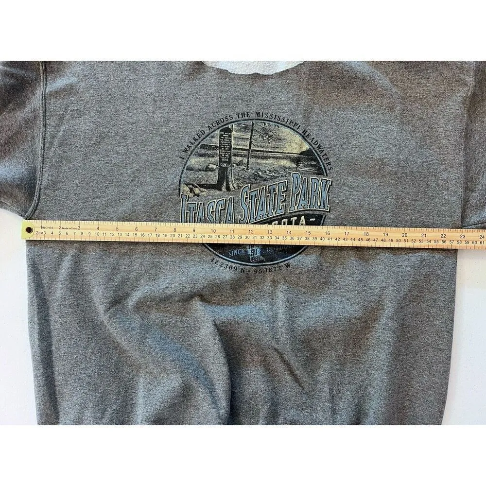 vintage itasca state park Sweater 90’s Look Minnesota M L‎ XL 46” Bust Gray Size L - Image 4