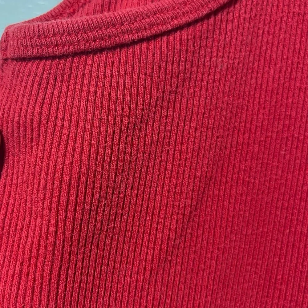 Polo Ralph Lauren 90’s Flag ribbed cotton tank midi dress size small Red - Image 6