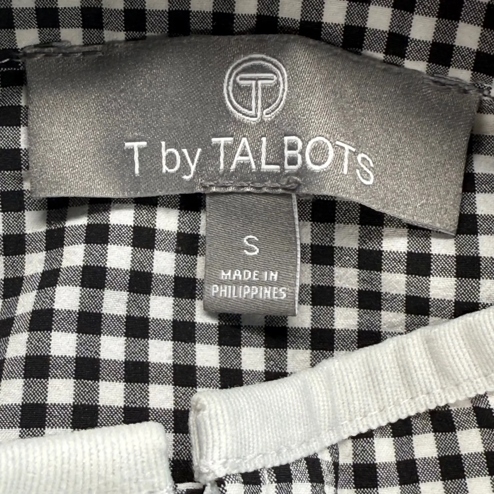 T by Talbots Gingham Track Jacket‎ White Stripe Zip Up Pullover Coat Small - Image 4