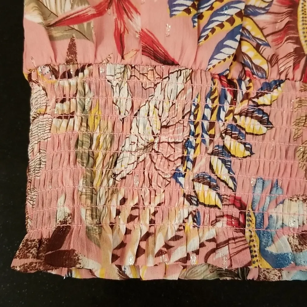 💕JOIE💕 Sleeveless Halter Blouse ~ Pink Floral Botanical Print ~ Small S NWT - Image 6