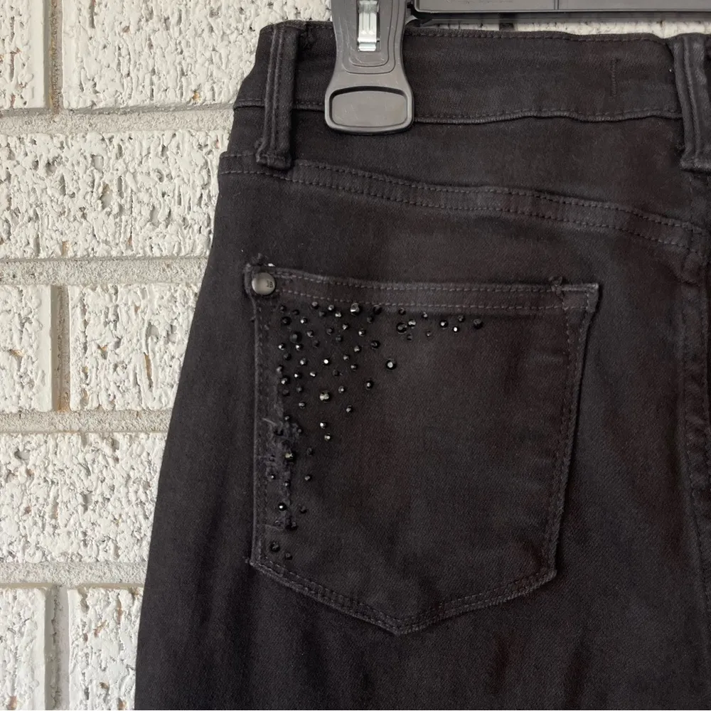 Judy Blue High Waisted Rhinestone Embellished Slim Fit Jeans in Black Size 29 - Image 10