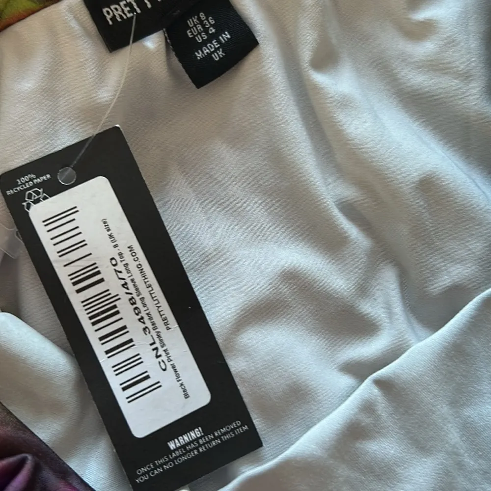 Gorgeous New with Tags Prettylittlething Multi Colored Off the Shoulder Top - Image 4