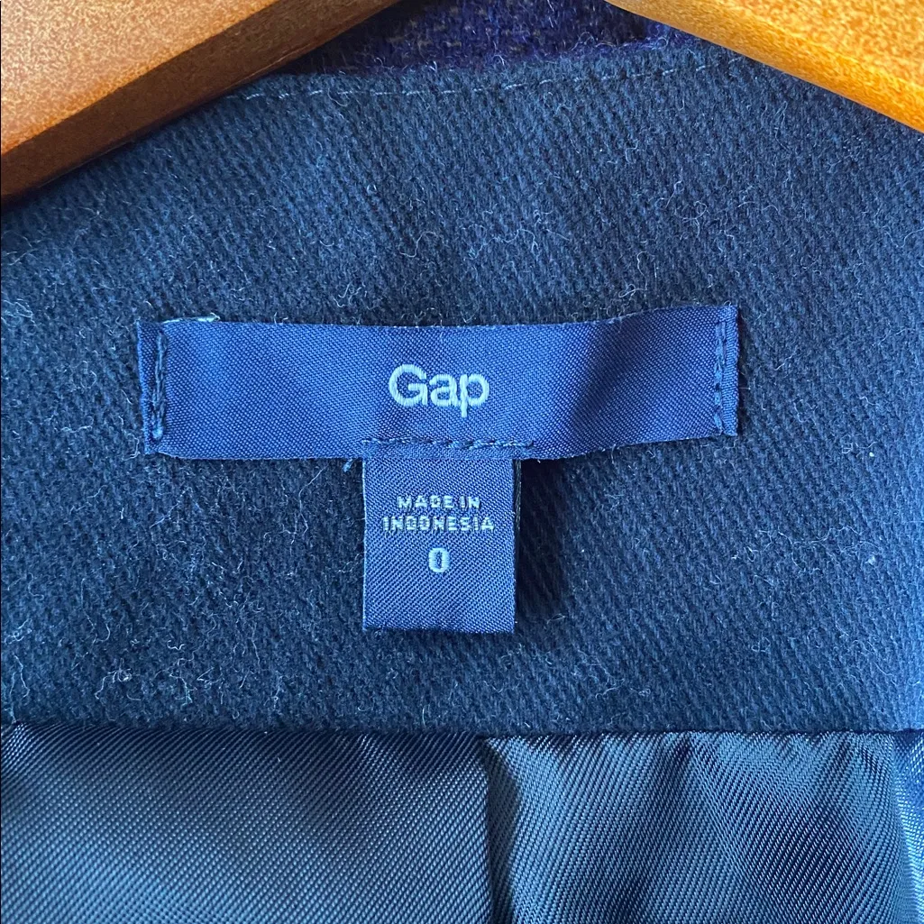 GAP Women's Deep Purple tweed Blazer vintage Y2K shoulder pads size 0 - Image 5