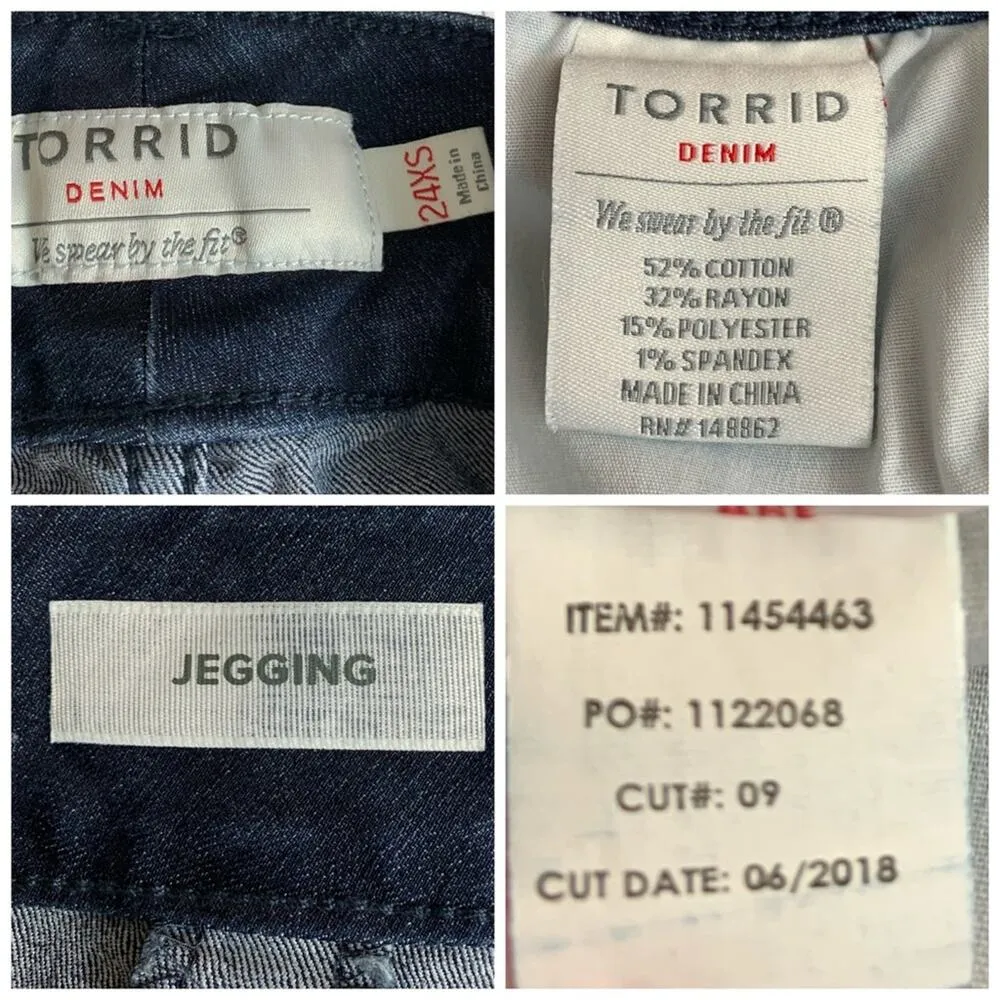 Torrid Crop Raw Hem Dark Wash High Rise Jegging Jeans Plus Size 24XS - Image 8