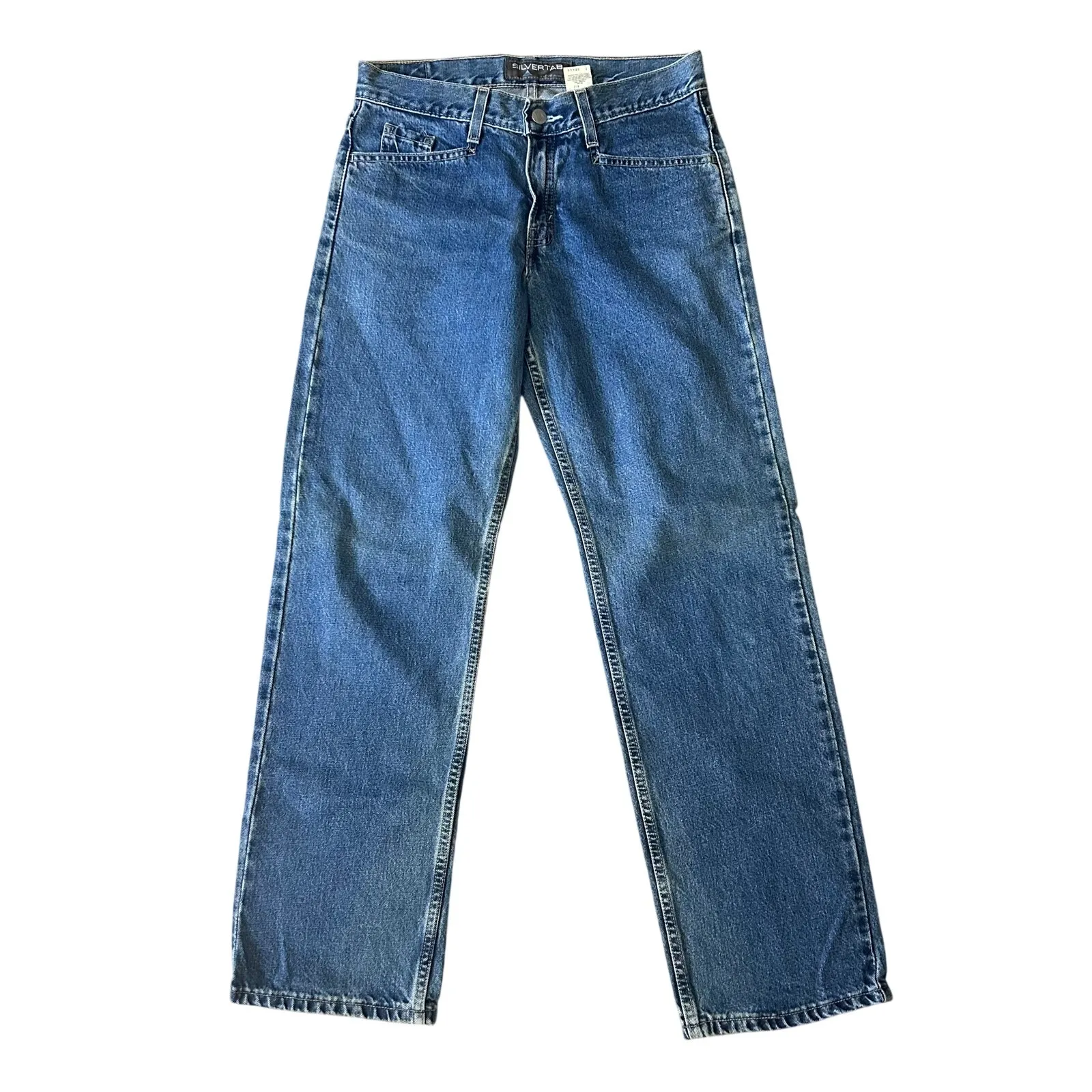 Vintage Silvertab Levis Jeans Womens 5 Short Y2K 1990s Loose Denim Jeans Cotton - Image 2