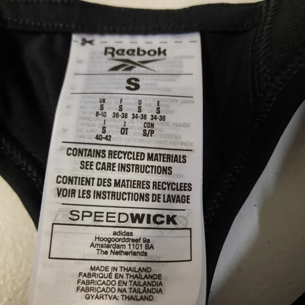 Reebok Sports Bra Womens Small Black Athletic Activewear Workout Stretch Yoga - Image 9