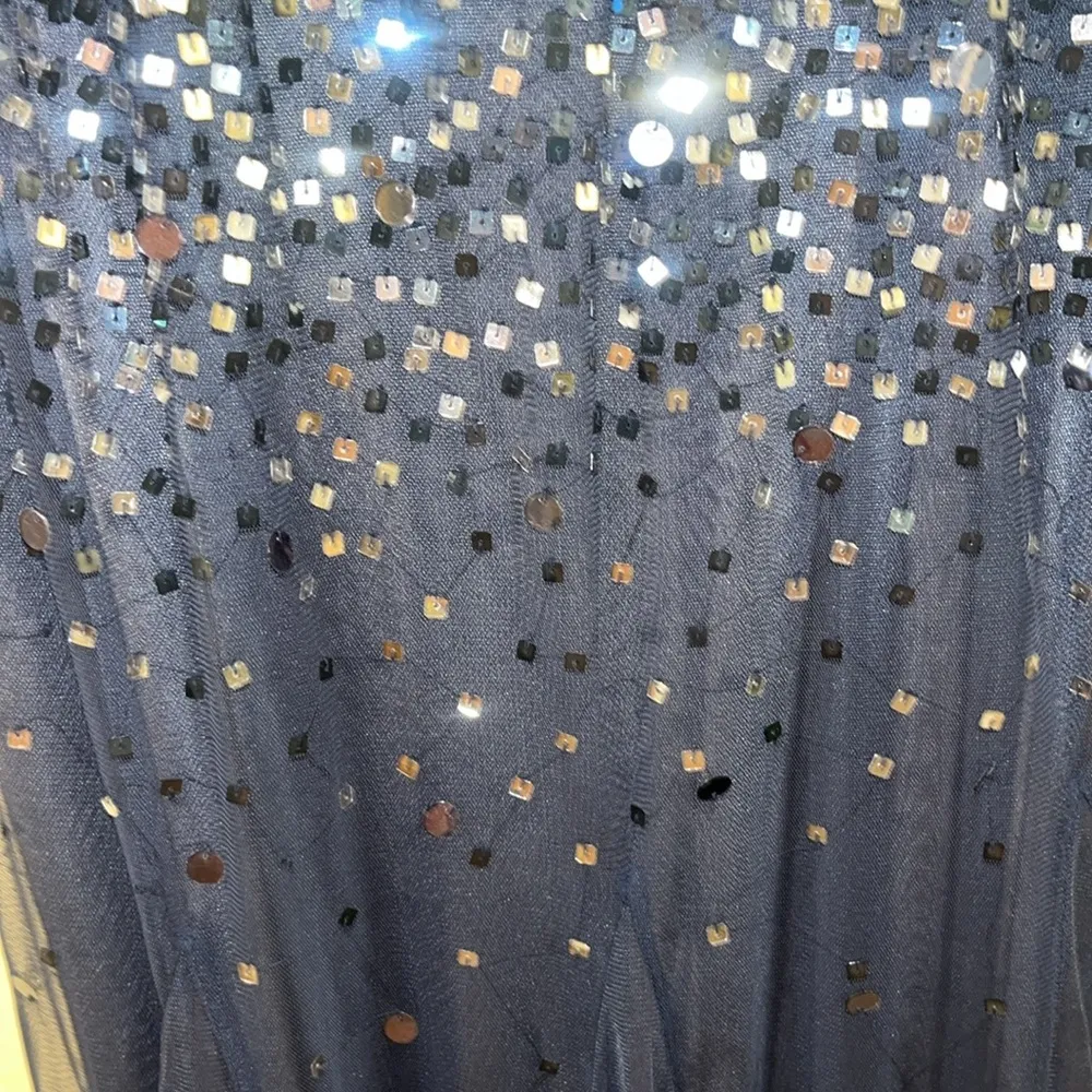 Adrianna Papell Black Sequined Strapless Mesh Gown 12 - Image 6