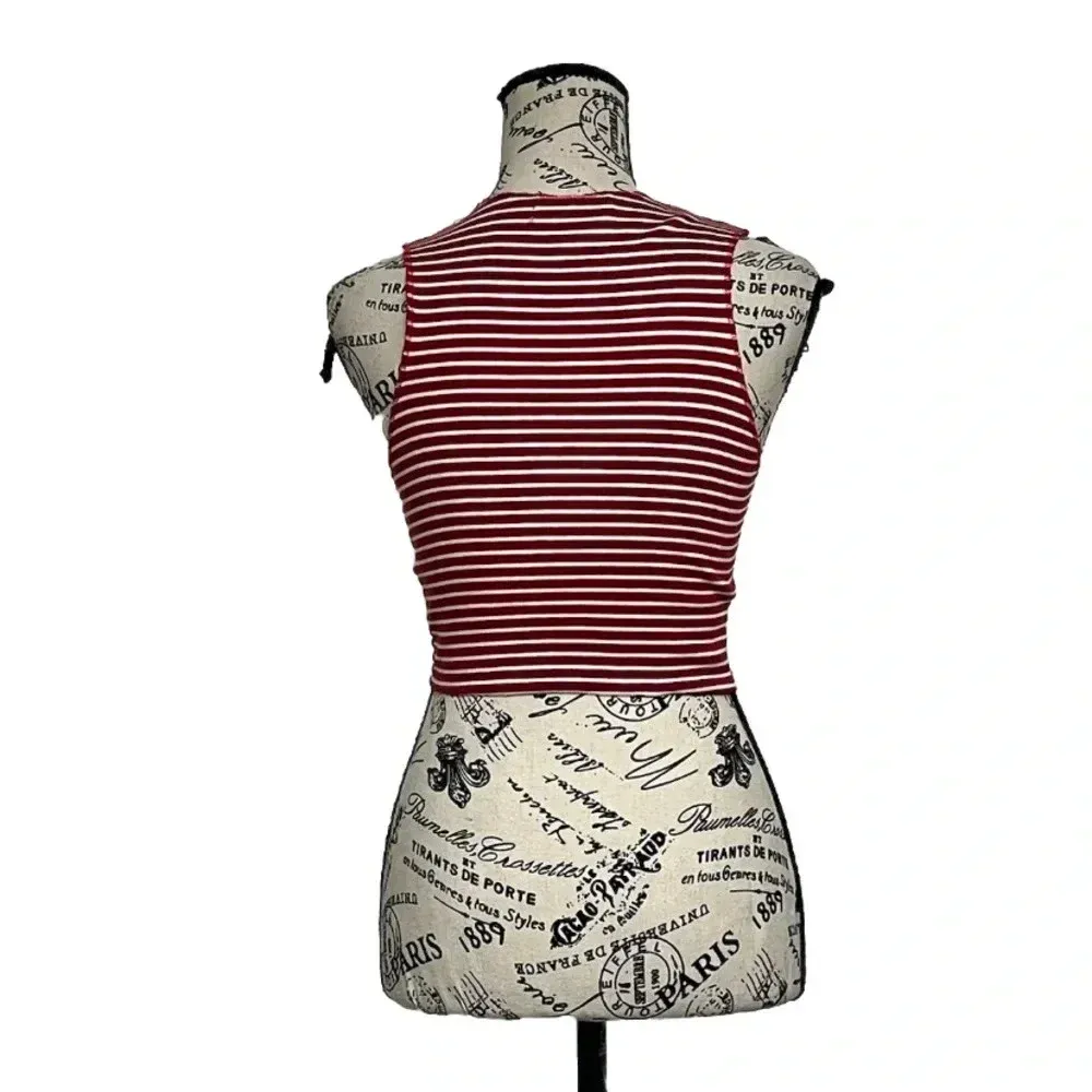 ZARA Trafaluc Red Striped Seamless Crop Top Women’s S Nautical Preppy Sailorcore - Image 5