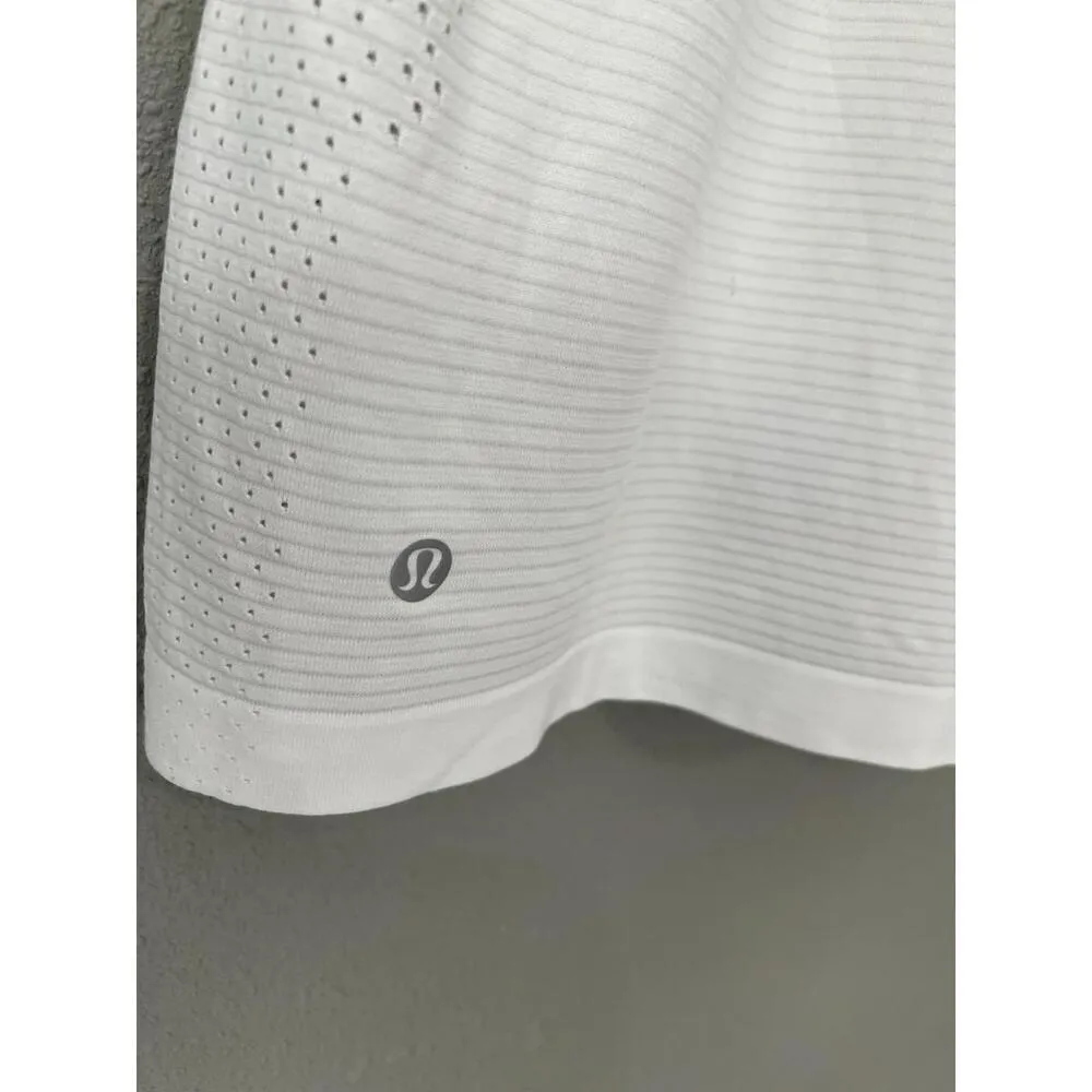 LULULEMON SWIFTLY TECH SHORT SLEEVE SHIRT White/White Size 8 White - Image 5
