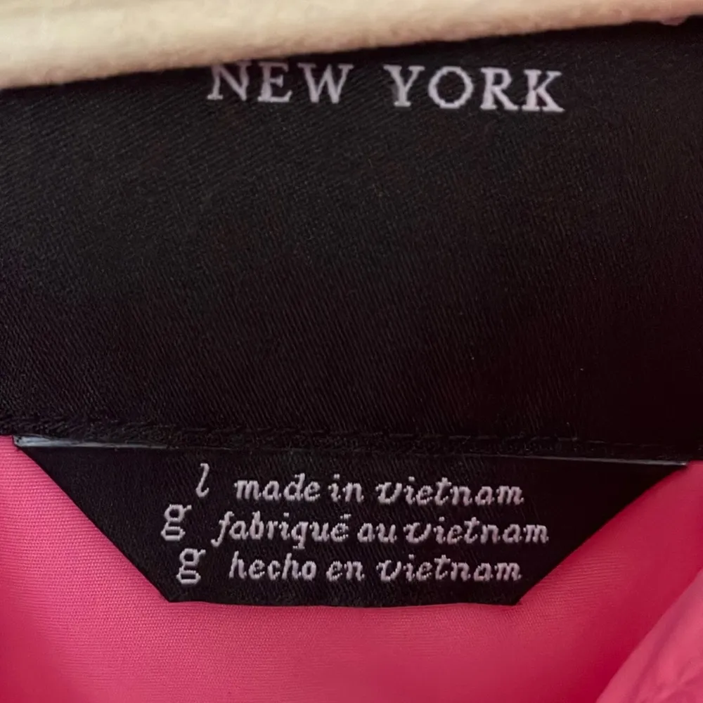 Kate Spade: Watermelon Pink Water Resistant Anorak Jacket -Hood- Gold Tone Zip - Image 3