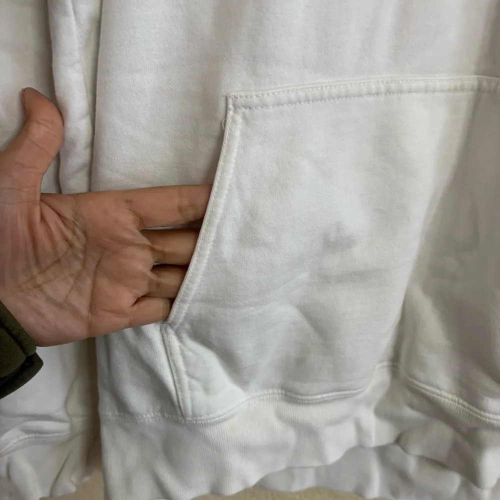 Brandy Melville White Hoodie with Butterfly Embroidery - Image 6