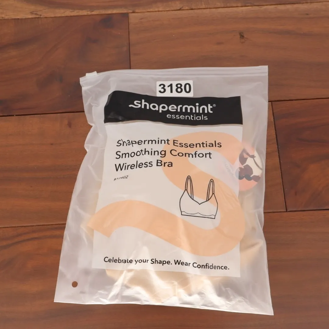 Shapermint Essentials Smoothing Comfort Wireless Bra Womens Medium Chai Stretch Tan - Image 3