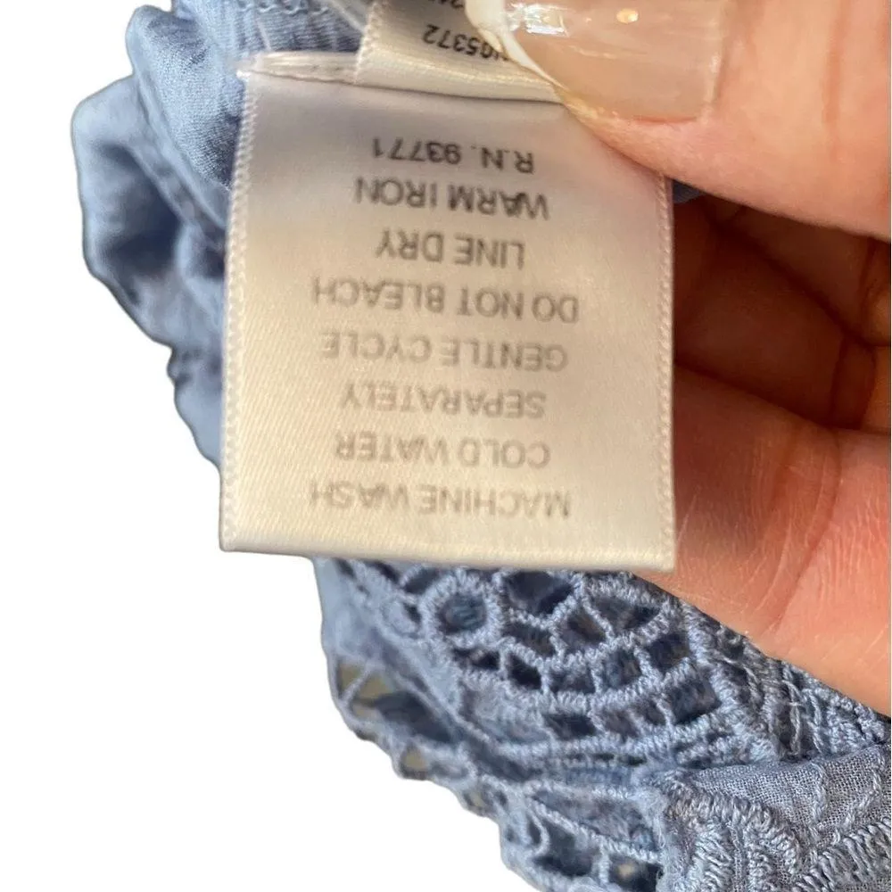 kaktus light blue batik lace hem 100% cotton mini sun dress Size M - Image 8