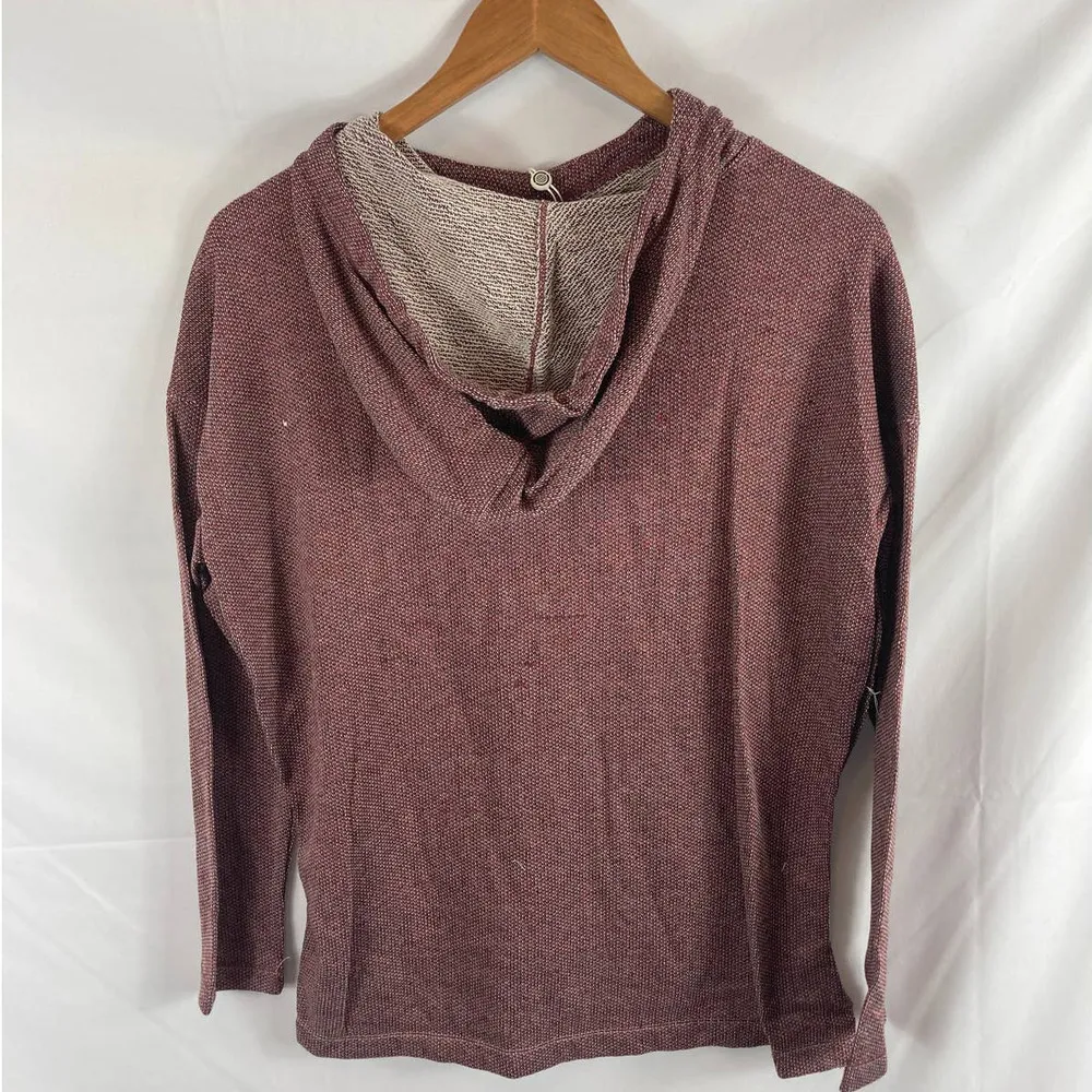 NWT MAX STUDIO Striped Hooded High/low Tunic In Burgn509 XS - Image 4