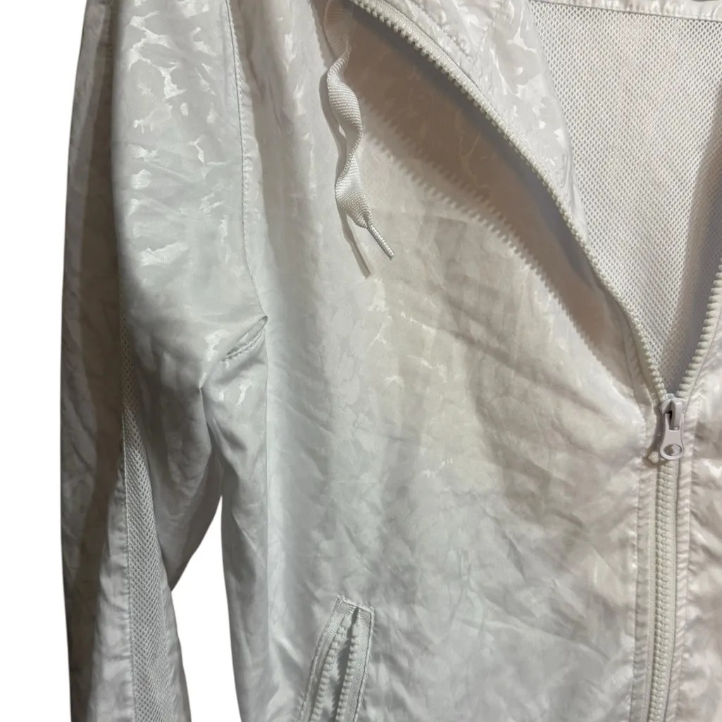 Zyia Leopard Animal Print Full Zip Windbreaker Bomber Jacket in White Size Small - Image 11
