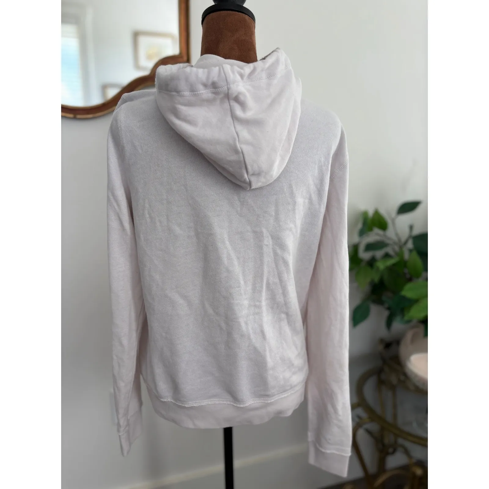 Aeropostale Women's Full Zip Hoodie Sweatshirt Sequin Logo Light Pink Large - Image 3