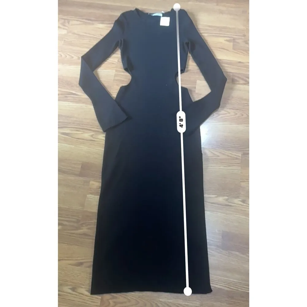 Mach & Mach bodycon  Ribbed Cutout Long Sleeve Sweater Dress size L - Image 6