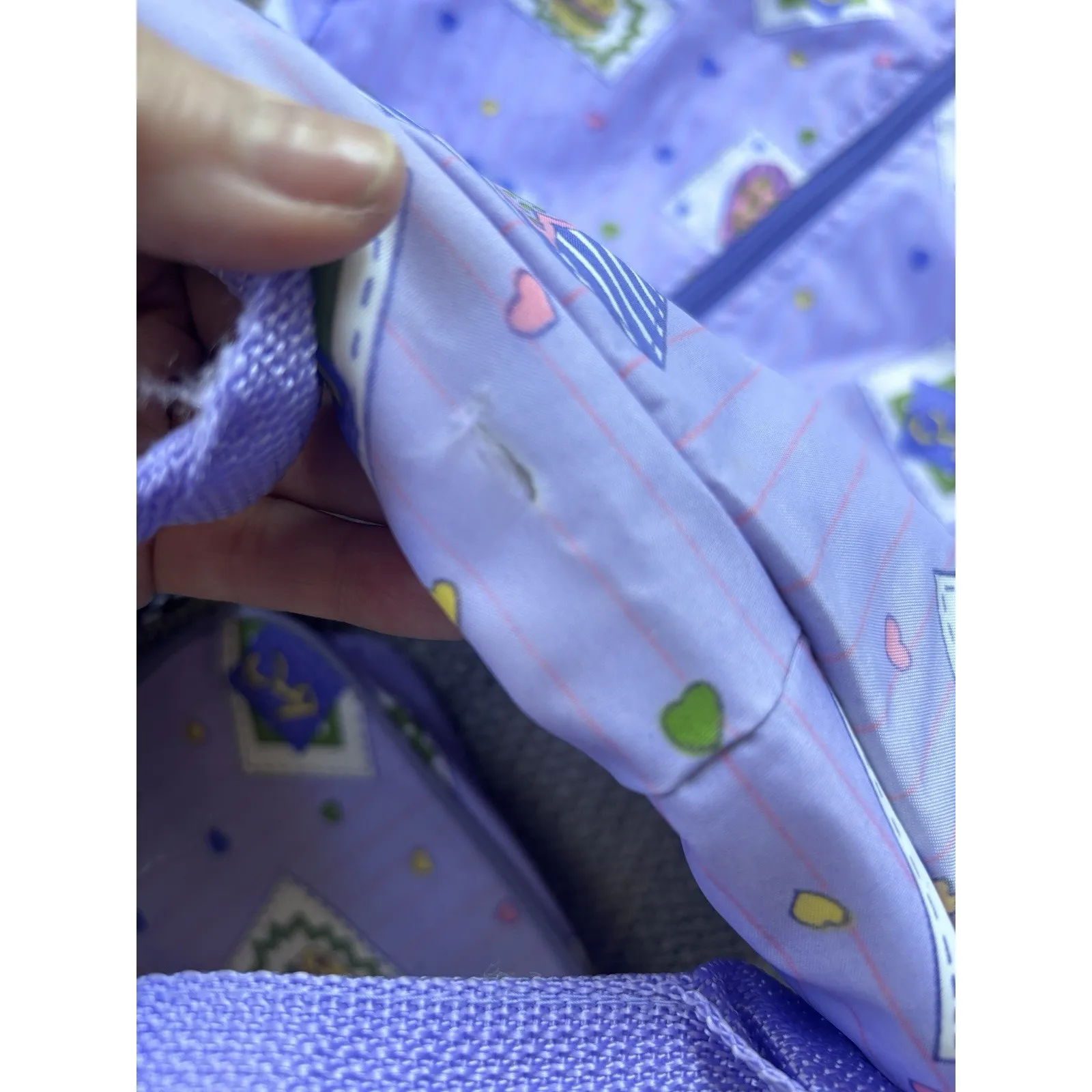 Vintage 90's Y2K Dance Travel Garment Bag Duffel Toiletry Zipper Purple Girls - Image 8