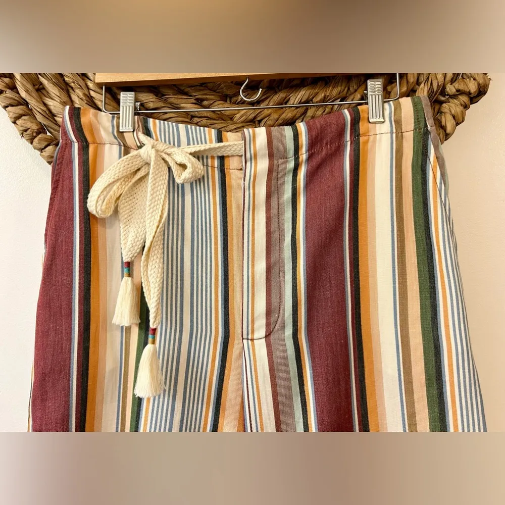 NWT Zara Striped Linen Trousers Size Large - Image 5