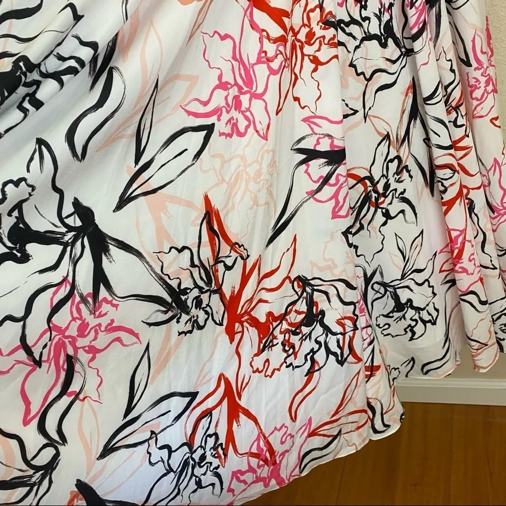 NWOT Badgley Mischka Vaca‎ cocktail floral print shirt midi dress - Image 6