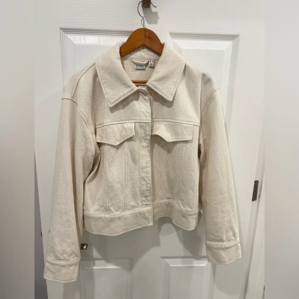 Stitch Fix Vero Moda Cream Denim Jacket size Medium - Image 9