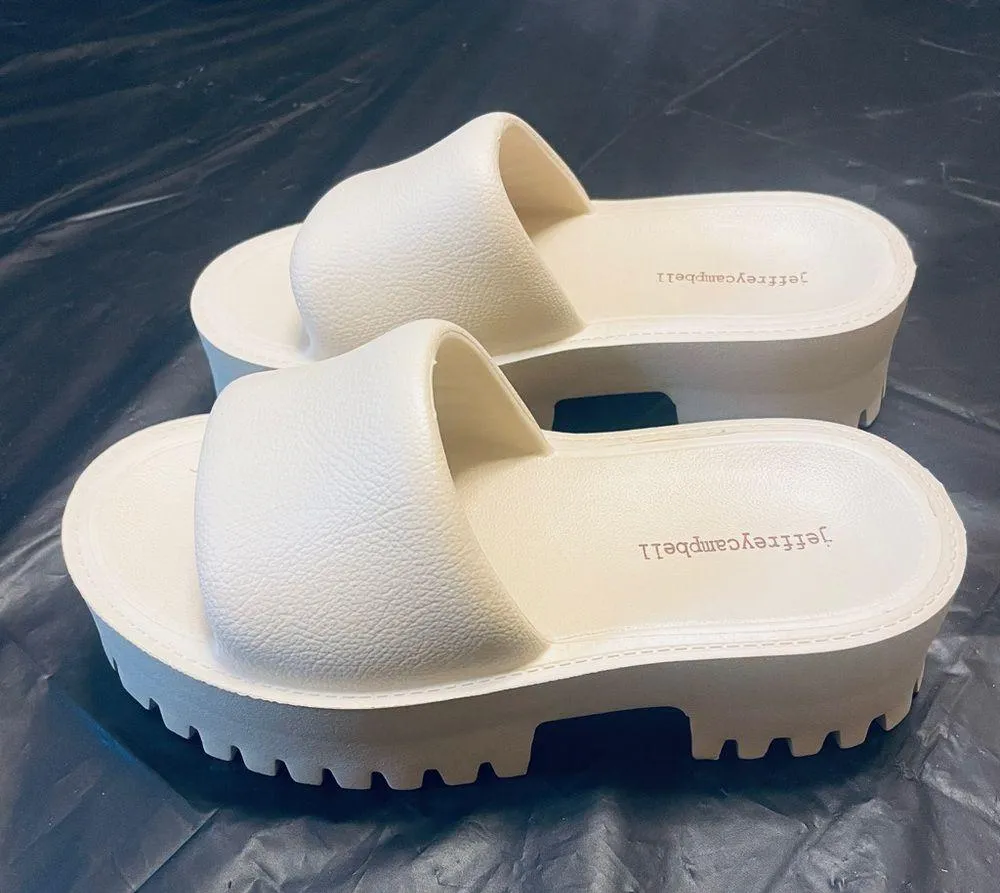 NWT Jeffrey Campbell Summertime Sandals - Women Size 7 - Sea Salt (Cream) - Image 3
