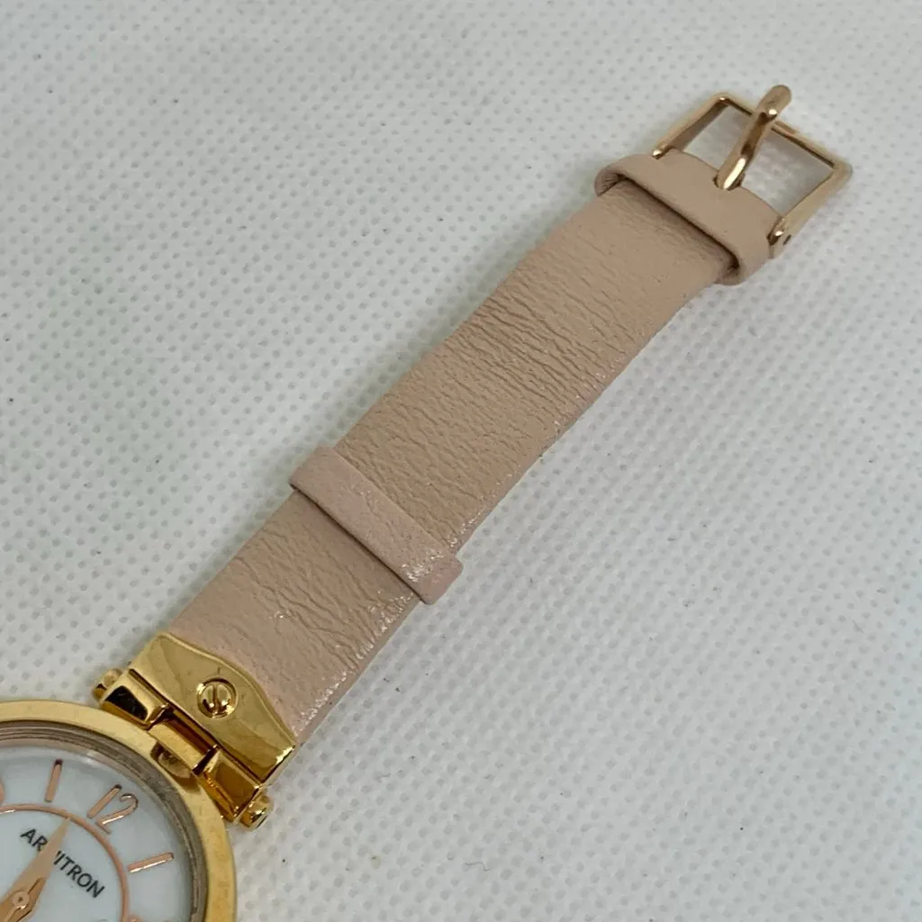 Armitron women rose gold tone watch 30mm quartz analog pink leather running - Image 4