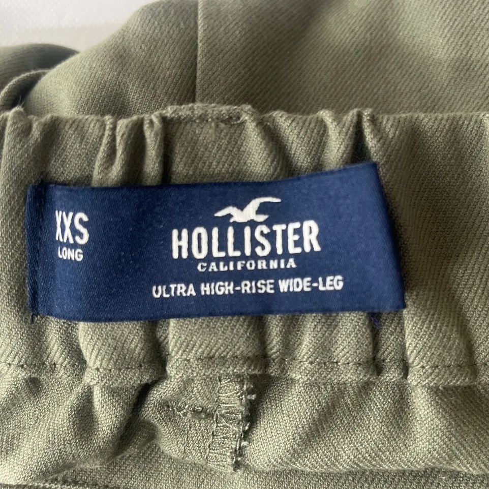 Hollister Ultra High Rise Wide Leg Cargo Womens Pants Sz XXS Long Y2K Utility - Image 8