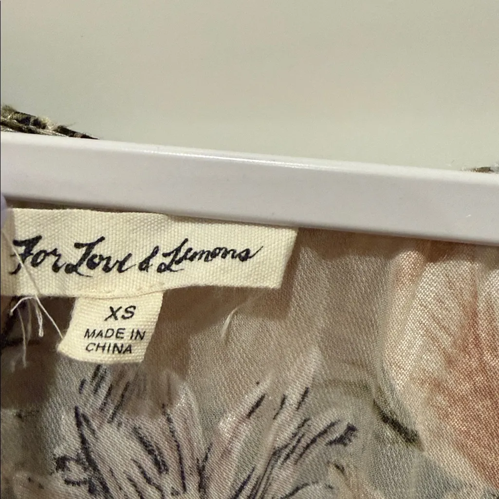 For Love And Lemons Floral Ruffle Blouse - Gray and Brown - Image 2