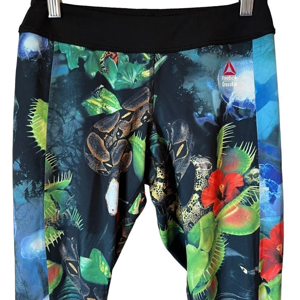 Reebok Venus Flytrap Print CrossFit Rev Chase Leggings B45245 - Image 3