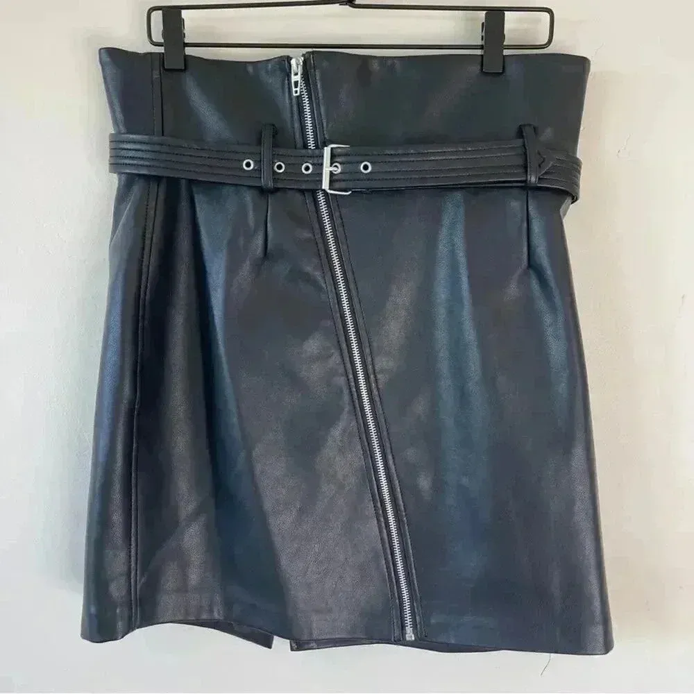Blank NYC It Takes Two Vegan Leather High Rise Skirt Size 30 - Image 5