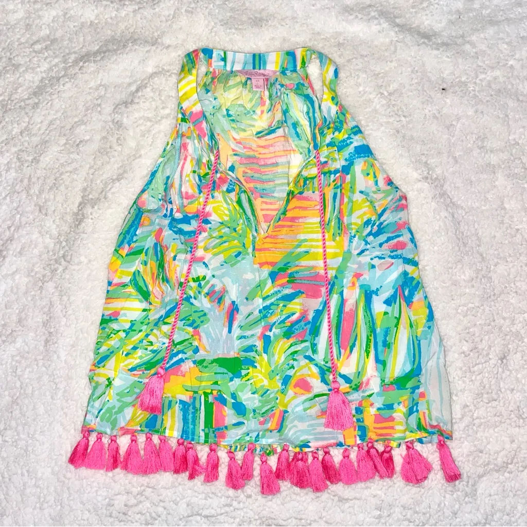 Lilly Pulitzer Multicolor Roxi Top in Sea Salt Sun size Small - Image 3