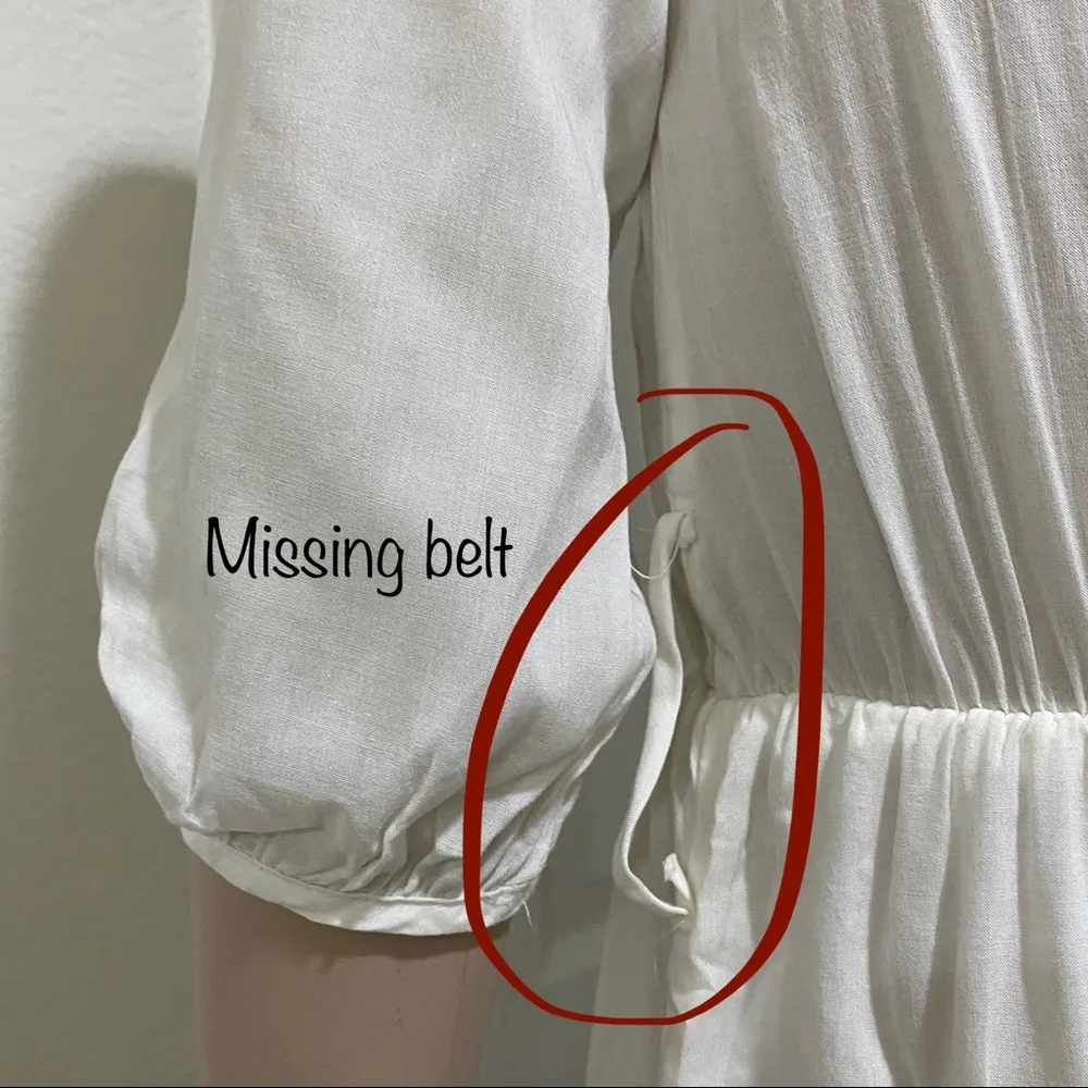 Francesca’s Ivory Belted Mini Dress M - Image 8