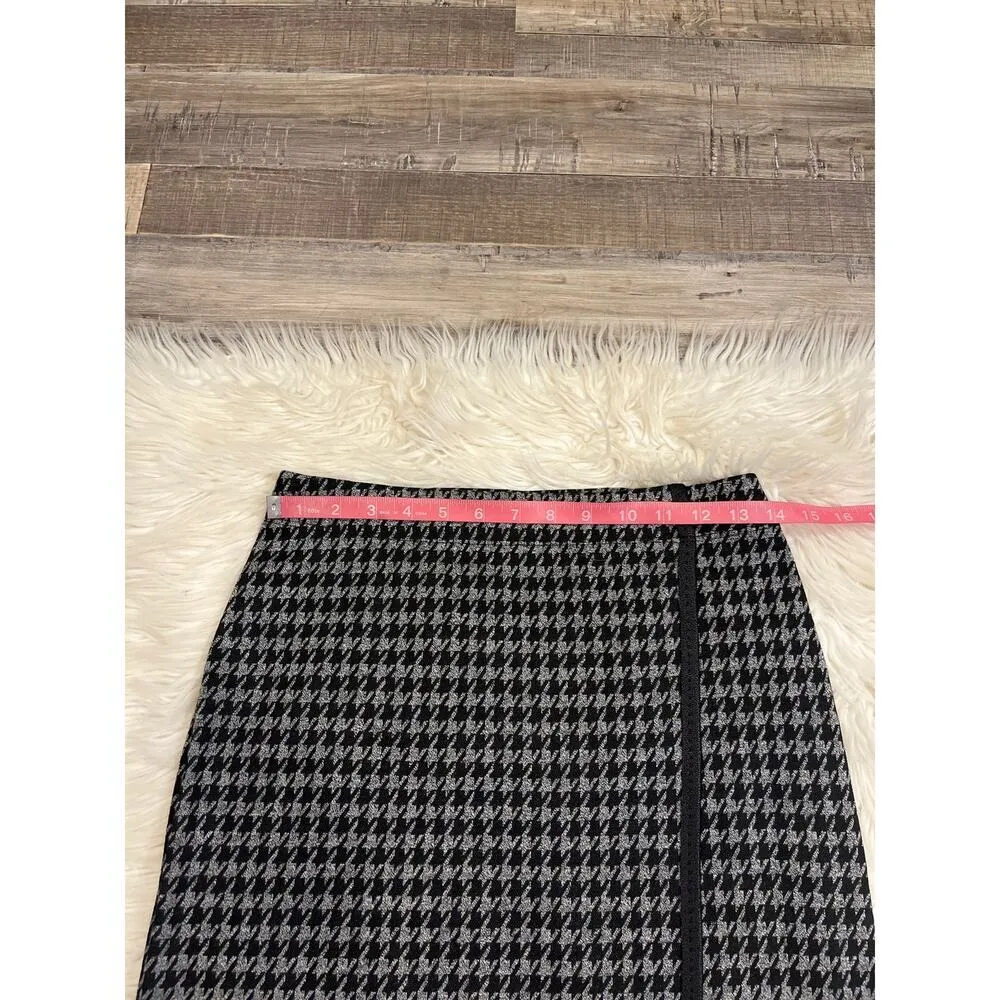 Max Studio stretch houndstooth wrap pencil skirt S - Image 4