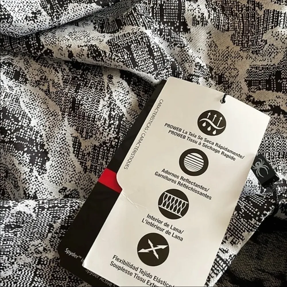 NWT Spyder Women's Half Zip Mock Neck Top Active jacket Camo Gray XL - Image 7