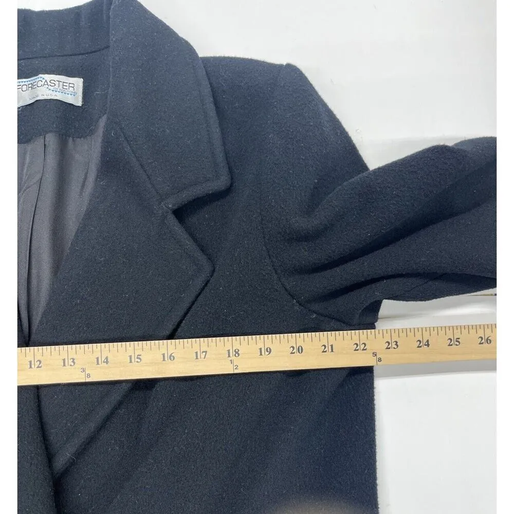 Vintage Woman’s Forecaster of Boston Wool Overcoat Double Breasted Black Size 12 - Image 13